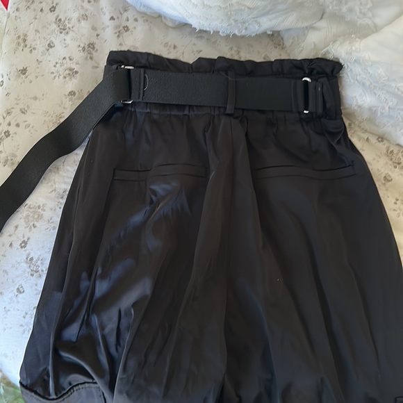 Zara Black Slick Street Pants - Picture 2 of 4